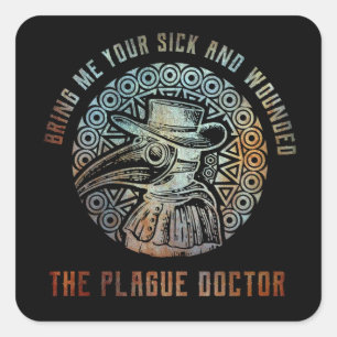 Sticker Carré Médecin de la peste vintage cool