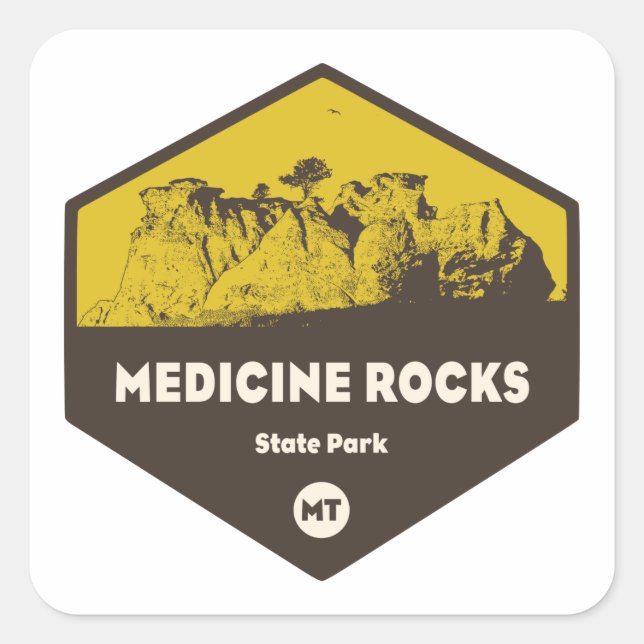 Sticker Carré Medicine Rocks State Park Montana (Devant)