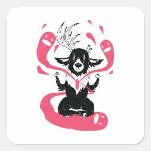 Sticker Carré Méditer le cerf