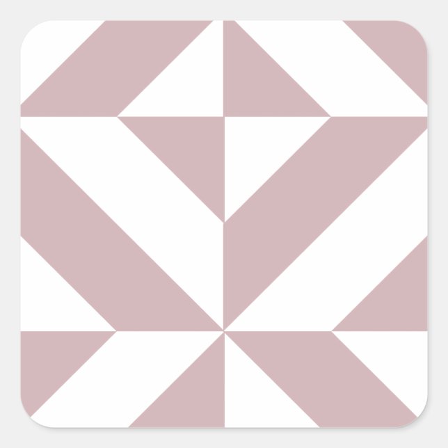 Sticker Carré Medium Mauve Geometric Deco Cube Pattern (Devant)