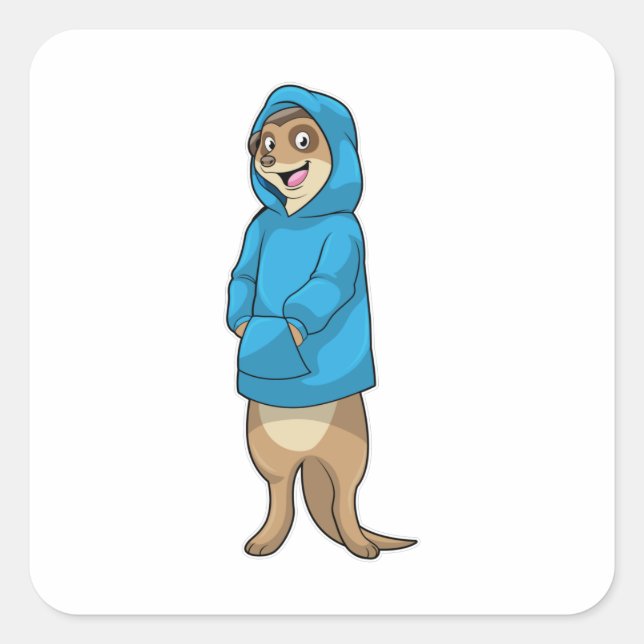 Sticker Carré Meerkat avec Sweat - shirt à capuche (Devant)