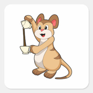 Sticker Carré Meerkat with coffee pot & coffee.PNG