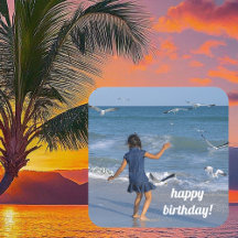 Meilleur Anniversaire Voeux Blue Water Beach Photo