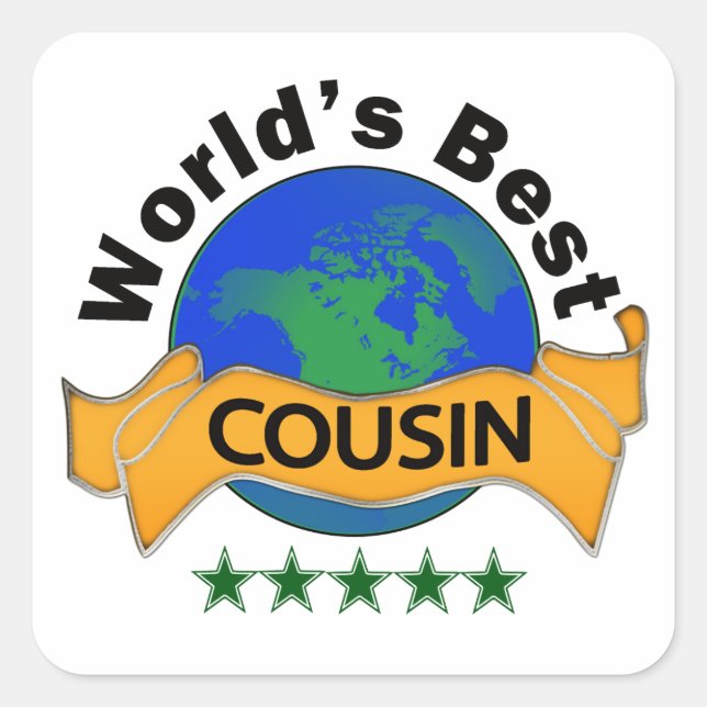 Sticker Carré Meilleur cousin du monde (Devant)