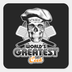 Sticker Carré Meilleur Cuisinier du monde v5