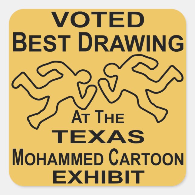 Sticker Carré Meilleur dessin de Mohammed exposition de dessin (Devant)