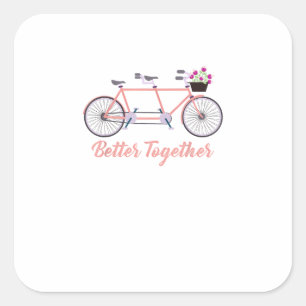 Sticker Carré Meilleur ensemble tandem vélo ensemble moderne dés