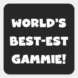 Sticker Carré Meilleur Gamme au monde de cadeaux noirs et blancs