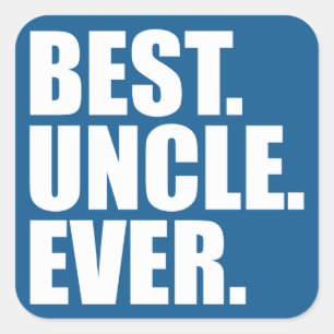 Sticker Carré Meilleur. Oncle. Jamais. (bleu)