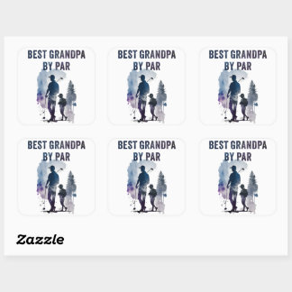 Sticker Carré Meilleur Papa Par Par Parc - Drôle Sarcastique Gol
