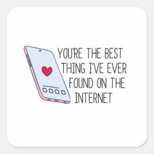 Sticker Carré Meilleure chose sur Internet   Rencontres en ligne