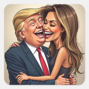 Sticker Carré Melania Trump, Donald Trump