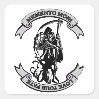 Sticker Carré MEMENTO MORI Love Your Fate Grim