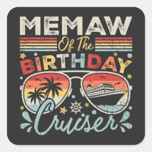 Sticker Carré Mémorial de la croisière d'anniversaire