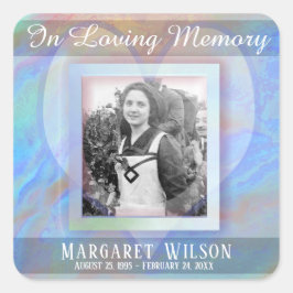 Sticker Carré Memorial Rainbow Cloud - Ajouter une photo