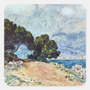 Sticker Carré Menton vu du Cap Martin par Claude Monet