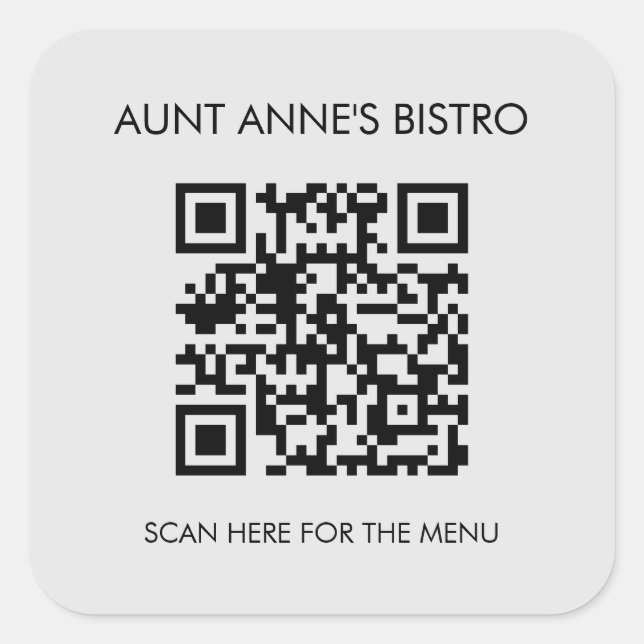 Sticker Carré Menu de commande QR Code Café Restaurant Café Café (Devant)