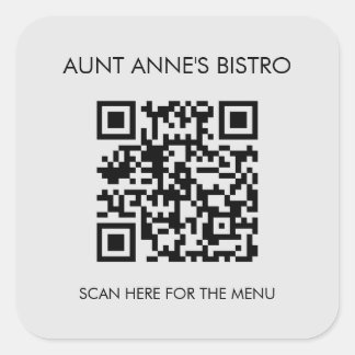 Sticker Carré Menu de commande QR Code Café Restaurant Café Café