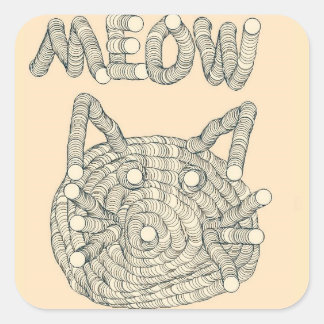 Sticker Carré MEOW Cat