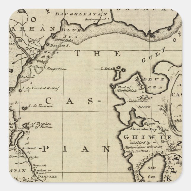 Sticker Carré Mer Caspienne (Devant)