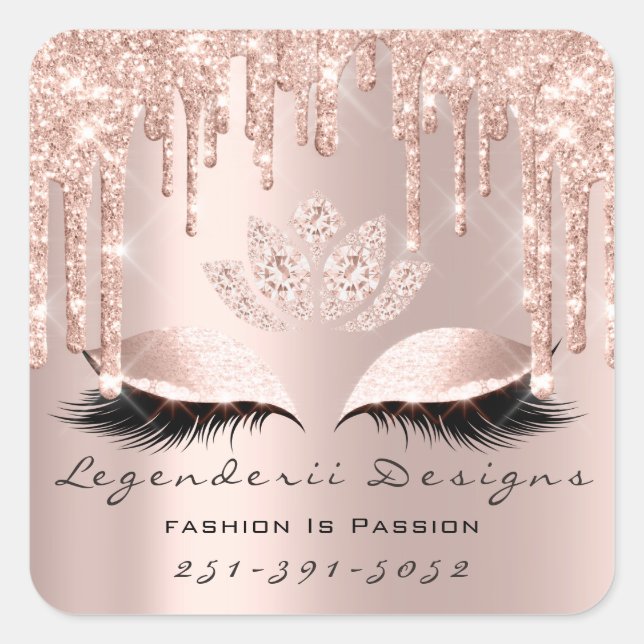 Sticker Carré Mercedes Beauty Lashes Lotus Merci Business (Devant)
