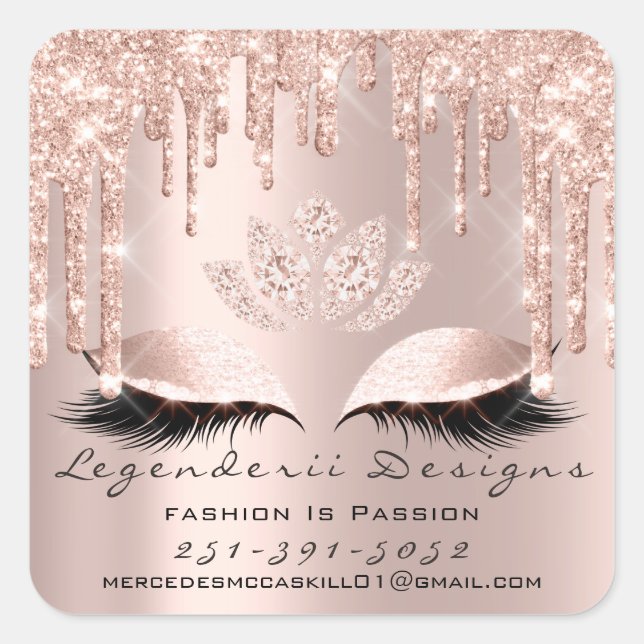 Sticker Carré Mercedes Beauty Lashes Lotus Thank Numéro du courr (Devant)