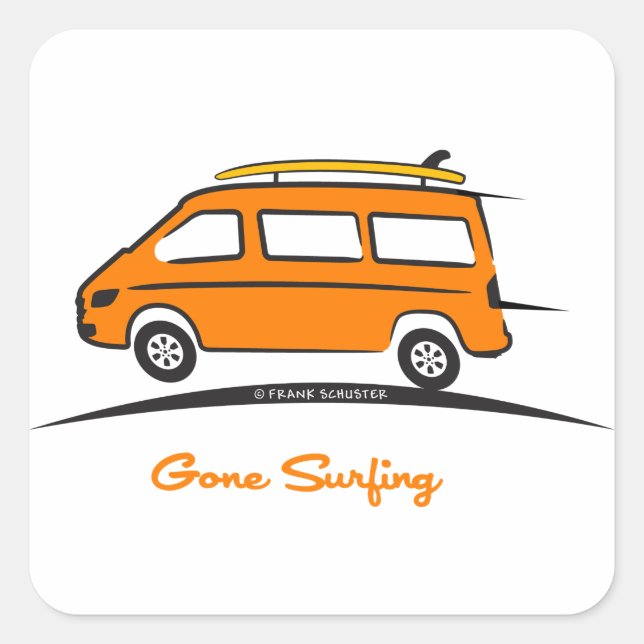 Sticker Carré Mercedes Sprinter Gone Surfing (Devant)