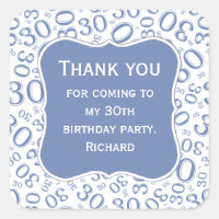 Merci : 30e anniversaire bleu/blanc Motif numériqu