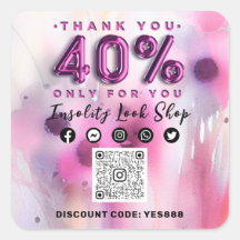 Merci 40% de réduction QRCODE Logo Code rabais Flo