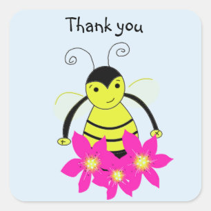 Sticker Carré Merci Abeille Capricieuse