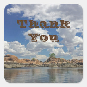 Sticker Carré Merci Arizona Paysage Photo Appréciation
