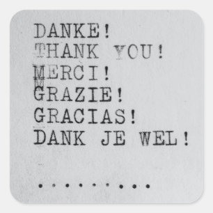 Sticker Carré Merci Beaucoup Langues