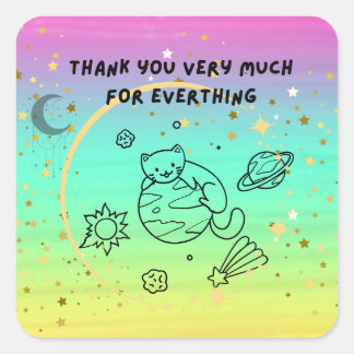 Sticker Carré merci beaucoup pour tout