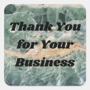 Sticker Carré Merci Business Fluorite Gem Photo Appréciation