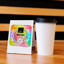 Merci Business QR Code Logo Rainbow Holograph