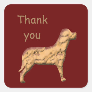 Sticker Carré Merci Chien Walker Animaux de compagnie Appréciati