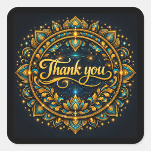 Sticker Carré Merci Conception de gratitude élégante