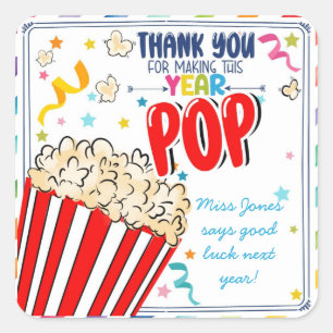 Sticker Carré merci d'avoir fait cette année pop classe quitter