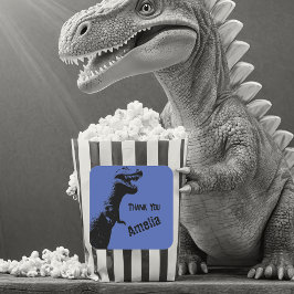 Sticker Carré Merci de dinosaure T-Rex personnalisé