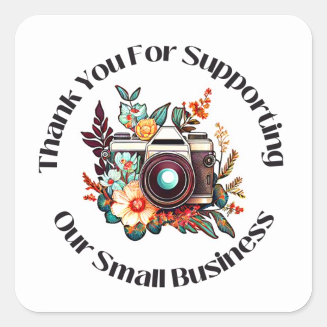 STICKER CARRÉ MERCI DE SOUTIEN À NOS PETITES ENTREPRISES (Devant)