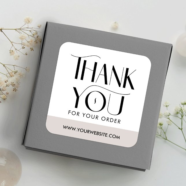 Sticker Carré Merci d'entreprise simple et moderne de police Ser (Créateur téléchargé)