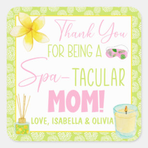 Sticker Carré Merci d'être une maman Spa