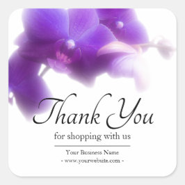 Sticker Carré Merci d'orchidée violet floral