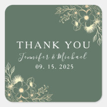 Merci Mariage vert Boho