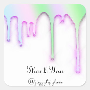Sticker Carré Merci Nom Drift Holographic Purple Green