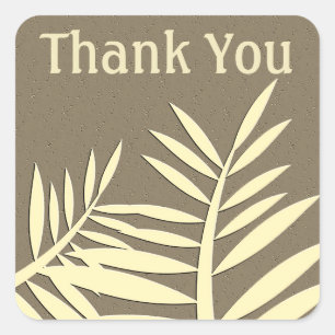 Sticker Carré Merci Plante Palm Silhouette Appréciation