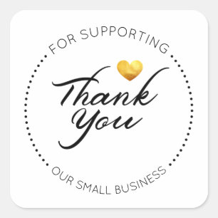 Sticker Carré Merci pour appuyer notre petite entreprise