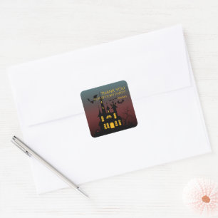Sticker Carré Merci pour la maison hantée d'Halloween