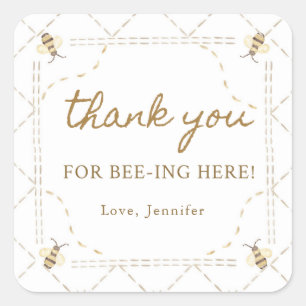 Sticker Carré Merci Pour L'Abeille Ici Merci