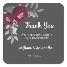 Merci pour le futur Mariage Floral Marsala